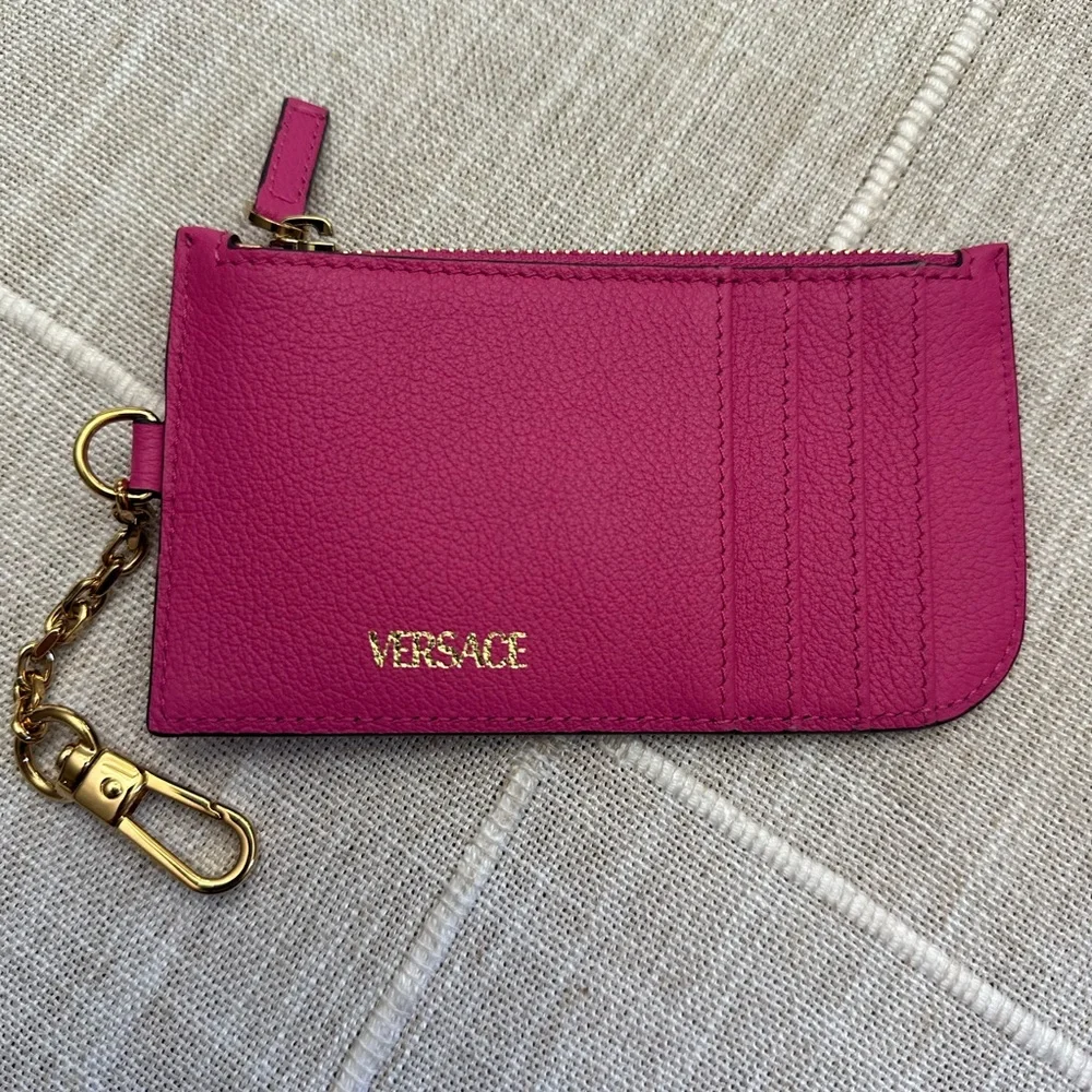 New Versace Pink Card Holder Key Case